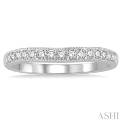 1/4 Ctw Round Cut Diamond Wedding Band in 14K White Gold