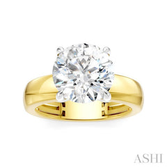 1/20 Ctw Round Shape Round Cut Diamond Semi-Mount Engagement Ring in 14K Yellow and White Gold