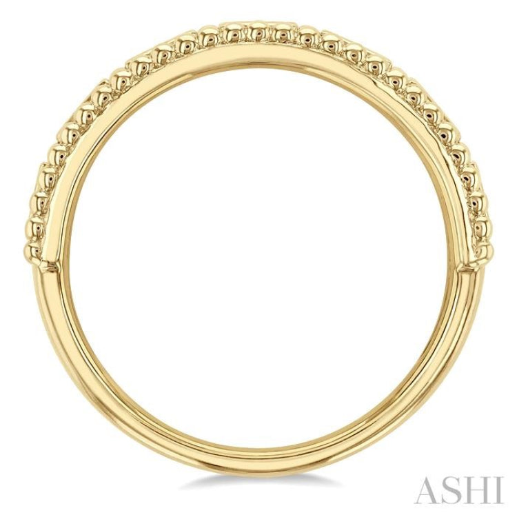 1/5 Ctw Ball Bead Designing Baguette Cut Diamond Fashion Band in 14K Yellow Gold