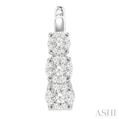 3/4 Ctw Diamond Lovebright Earrings in 14K White Gold