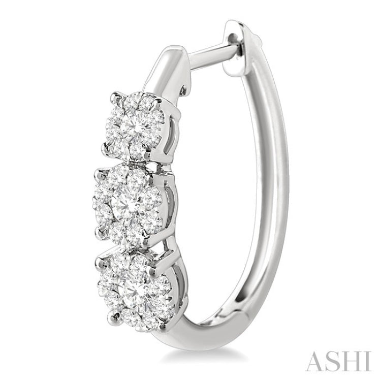 3/4 Ctw Diamond Lovebright Earrings in 14K White Gold