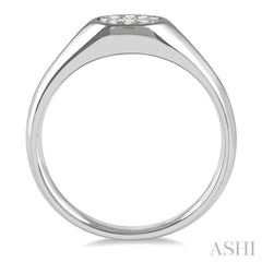 1/8 Ctw Oval Shape Lovebright Diamond Ring in 14K White Gold
