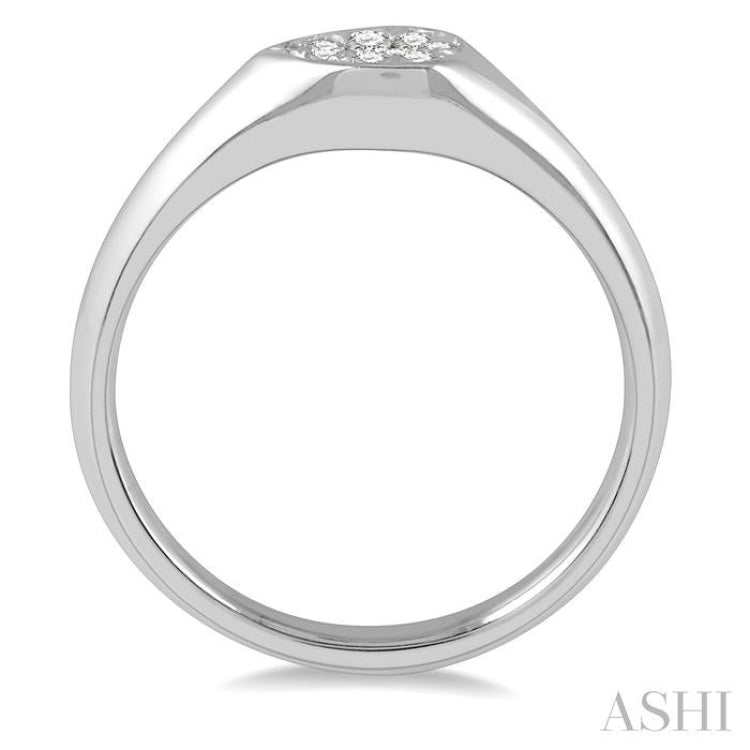 1/10 Ctw Pear Shape Lovebright Diamond Ring in 14K White Gold