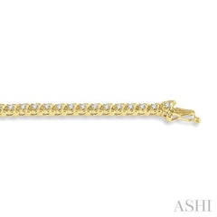 1 Ctw Round Cut Diamond Tennis Tulip Bracelet in 14K Yellow Gold