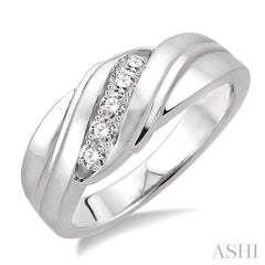 1/20 Ctw Round Cut Diamond Men's Ring in Sterling Silver