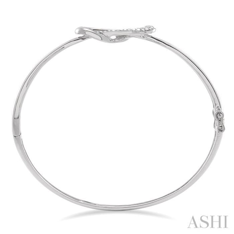 1/20 Ctw Round Cut Diamond Bangle in Sterling Silver