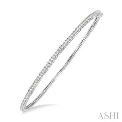 1/2 Ctw Slim Round Cut Diamond Bangle in 14K White Gold