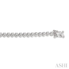 1 Ctw Round Cut Diamond Illusion Tennis Bracelet in 14K White Gold