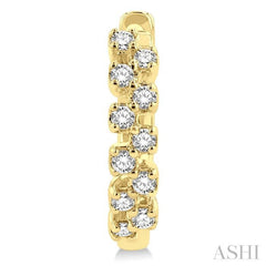 1/5 Ctw Petite Zigzag Layout Round Cut Diamond Fashion Huggies in 10K Yellow Gold