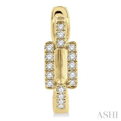 1/5 Ctw Petite Paperclip Round Cut Diamond Fashion Huggies in 10K Yellow Gold