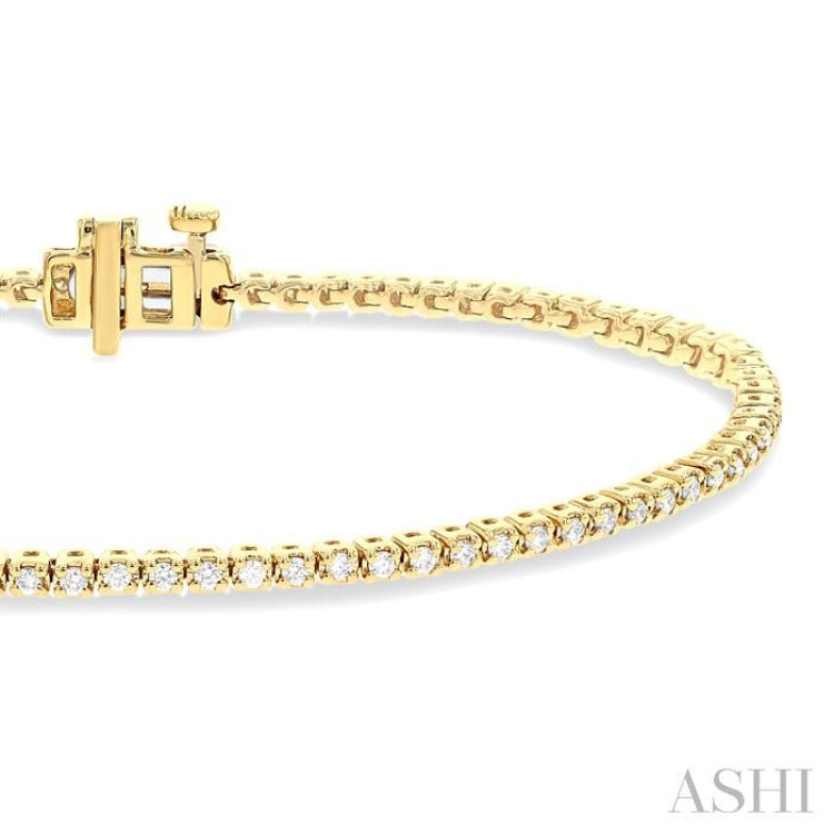 1 Ctw Round Cut Diamond Tennis Bracelet in 14K Yellow Gold