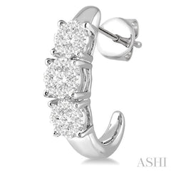 1/2 Ctw Lovebright Round Cut Diamond Earrings in 14K White Gold
