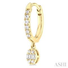 1/3 Ctw Petite Oval Shape Fusion Diamond Fashion Huggies in 10K Yellow Gold