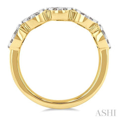 1 Ctw 5-Stone Lovebright Round Cut Diamond Band in 14K Yellow and White Gold