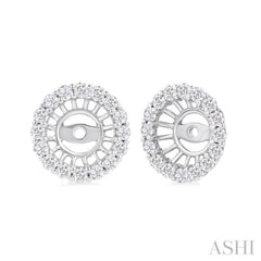 3/8 Ctw Round Cut Diamond 5MM Round Earrings Jacket in 14K White Gold