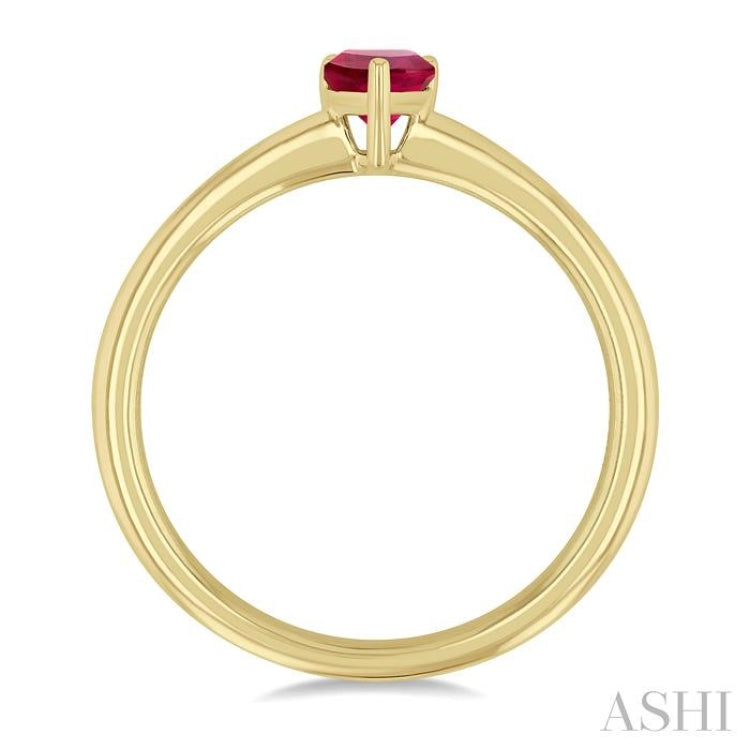 6x4 MM Pear Shape Ruby Precious Solitaire Ring in 14K Yellow Gold