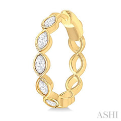 1 Ctw Bezel Set Marquise Cut Diamond Fashion Hoop Earrings in 14K Yellow Gold